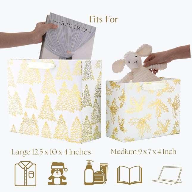Posh Paper 6 Large and 6 Medium Christmas Gift Bags