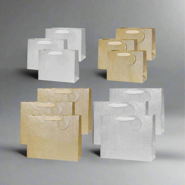 Posh Paper 9“ and 12 1⁄2“ Gift Bags, Large Gift Bags, Pack of 12