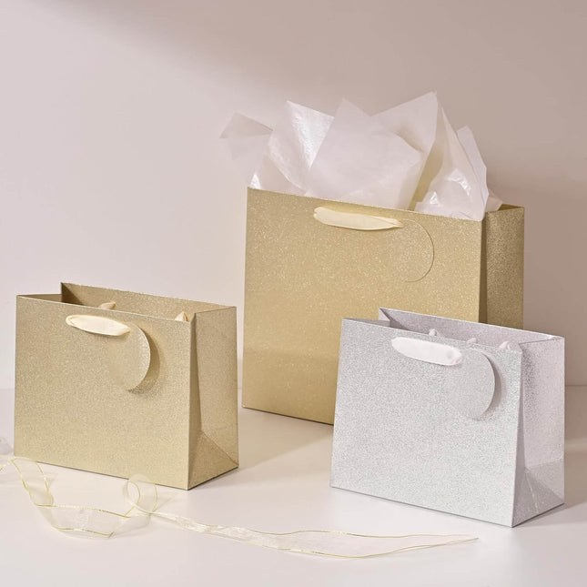 Posh Paper 9“ and 12 1⁄2“ Gift Bags, Large Gift Bags, Pack of 12