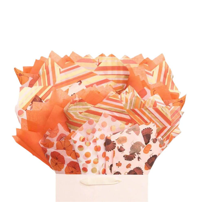 Posh Paper Bulk Tissue Paper, 20" x 14", Pack of 100, Thanksgiving Orange
