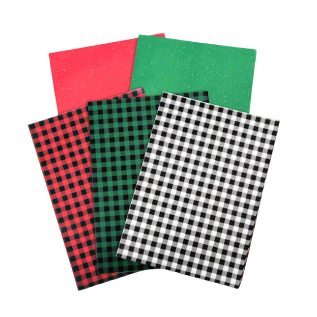 Posh Paper Chrismas Tissue Paper, Red Green White Gift Wrapping-100 Sheets