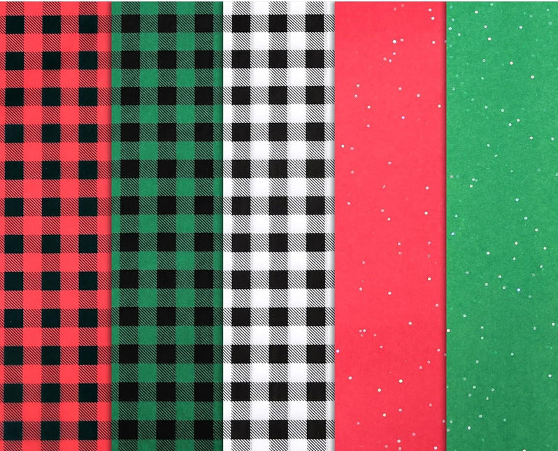 Posh Paper Chrismas Tissue Paper, Red Green White Gift Wrapping-100 Sheets