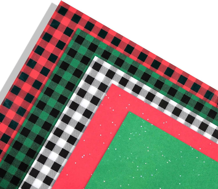 Posh Paper Chrismas Tissue Paper, Red Green White Gift Wrapping-100 Sheets