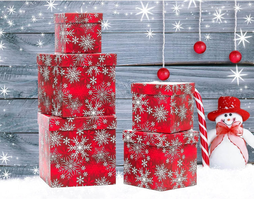 Posh Paper Christmas Gift Boxes, Chocolate Gift Boxes, 4" to 7 1⁄8“, Pack of 5