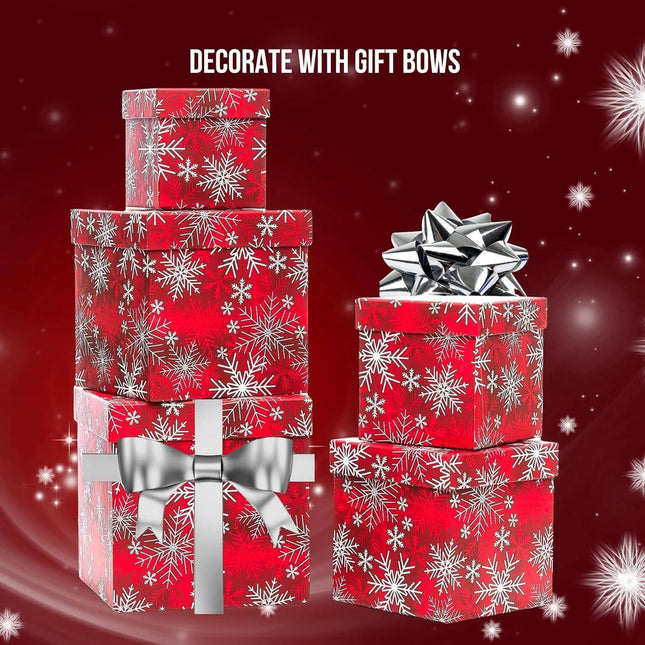 Posh Paper Christmas Gift Boxes, Chocolate Gift Boxes, 4" to 7 1⁄8“, Pack of 5