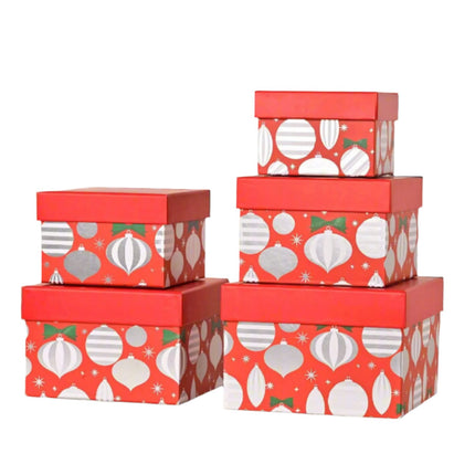 Posh Paper Christmas Gift Boxes, Holiday Gift Boxes, Pack of 5