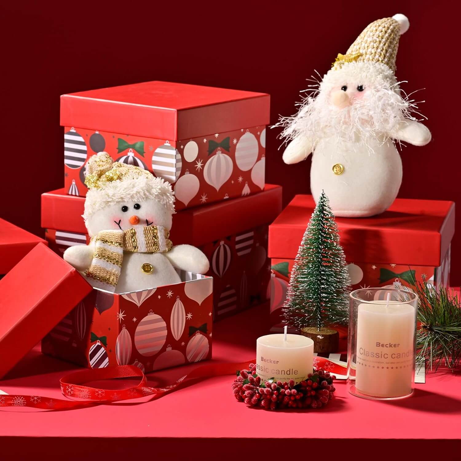 Posh Paper Christmas Gift Boxes, Holiday Gift Boxes, Pack of 5