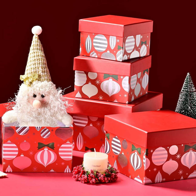 Posh Paper Christmas Gift Boxes, Holiday Gift Boxes, Pack of 5
