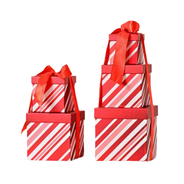 Posh Paper Christmas Gift Boxes, Satin Ribbons Included-Pack of 5