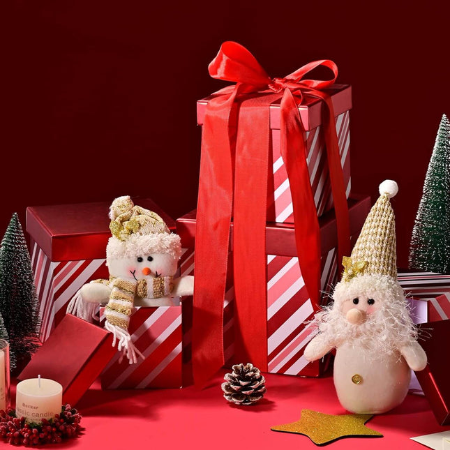 Posh Paper Christmas Gift Boxes, Satin Ribbons Included-Pack of 5