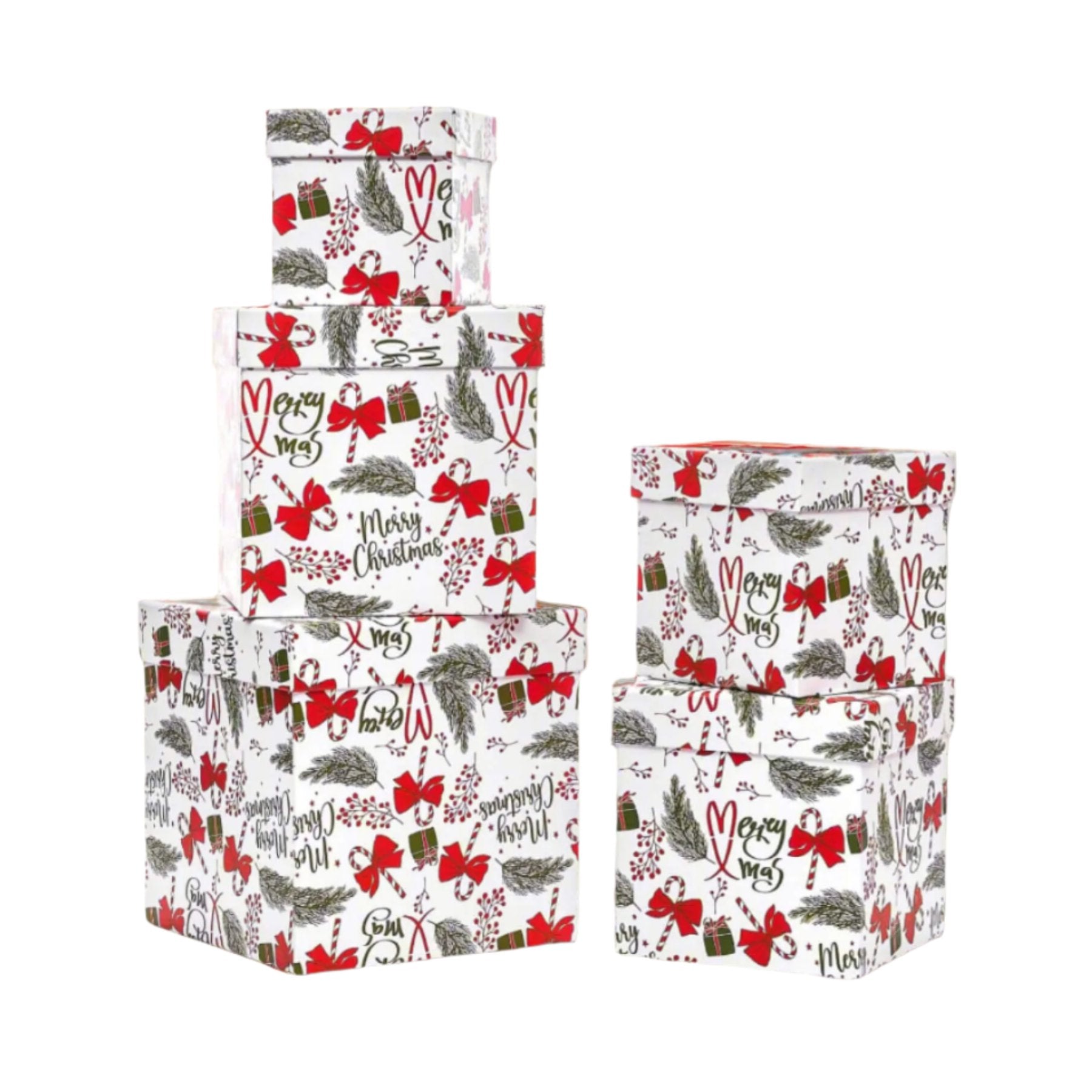 Posh Paper Christmas Gift Boxes for Gift Wrapping, Pack of 5