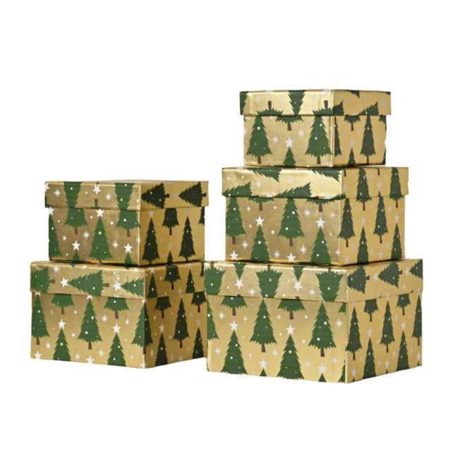 Posh Paper Christmas Gift Boxes, Small Gift Boxes, Pack of 5