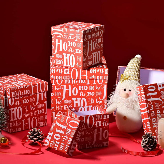 Posh Paper Christmas Gift Boxes, Small to Medium Gift Boxes, Pack of 5