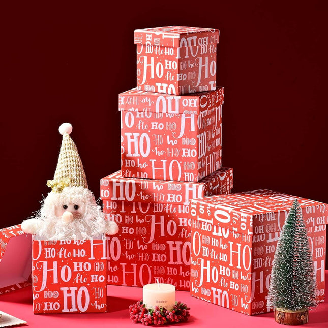 Posh Paper Christmas Gift Boxes, Small to Medium Gift Boxes, Pack of 5