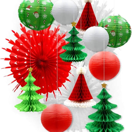 Posh Paper Christmas Lanterns, Honeycomb Lantern, Paper Lanterns-14pcs