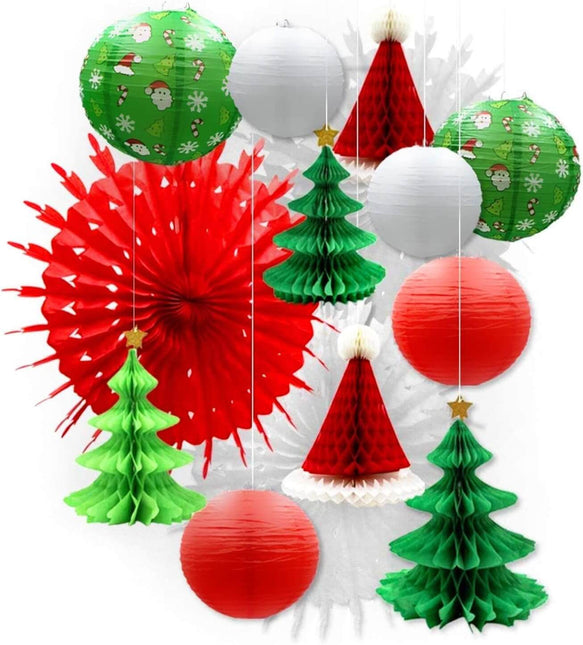 Posh Paper Christmas Lanterns, Honeycomb Lantern, Paper Lanterns-14pcs
