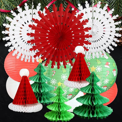Posh Paper Christmas Lanterns, Honeycomb Lantern, Paper Lanterns-14pcs