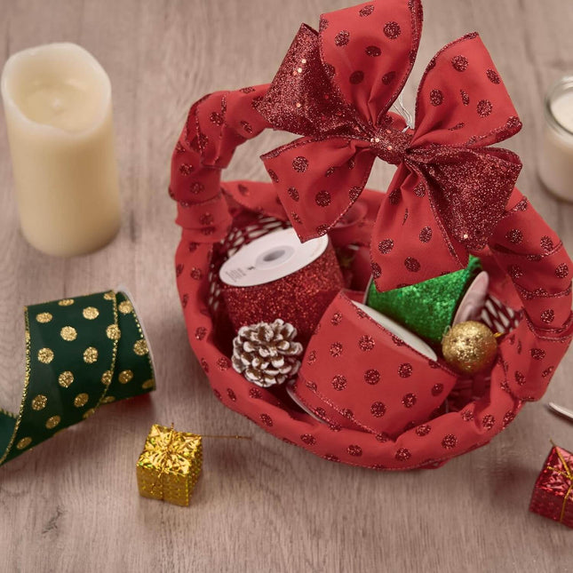 Posh Paper Christmas Ribbons, Red Green Ribbons
