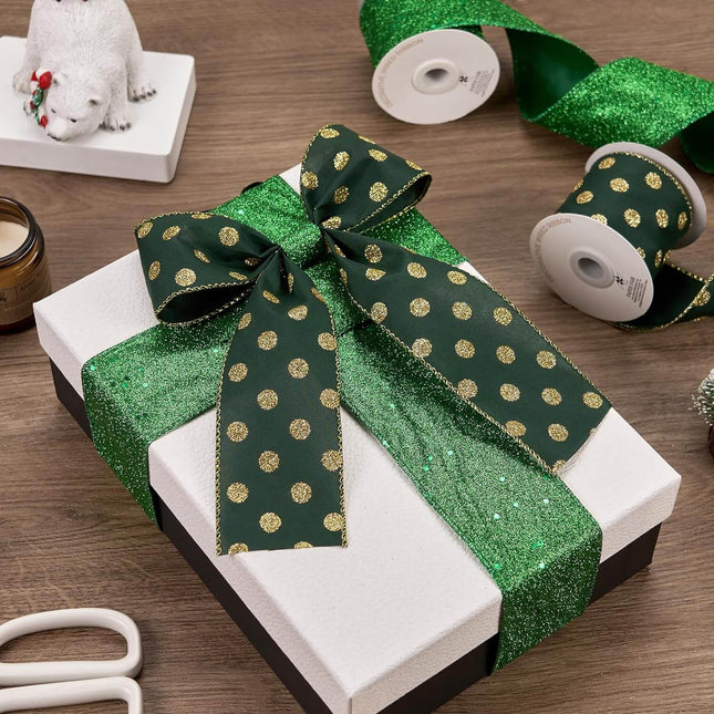 Posh Paper Christmas Ribbons, Red Green Ribbons