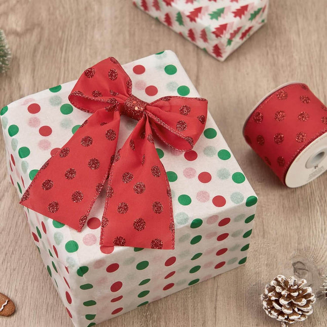 Posh Paper Christmas Ribbons, Red Green Ribbons