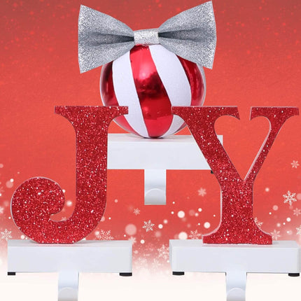 Posh Paper Christmas Stocking Hangers, Set of 3 with Letter JOY