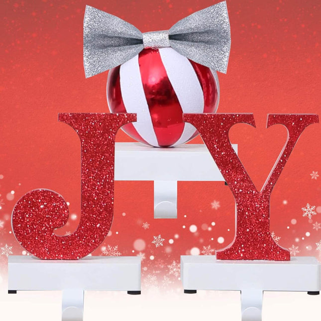 Posh Paper Christmas Stocking Hangers, Set of 3 with Letter JOY
