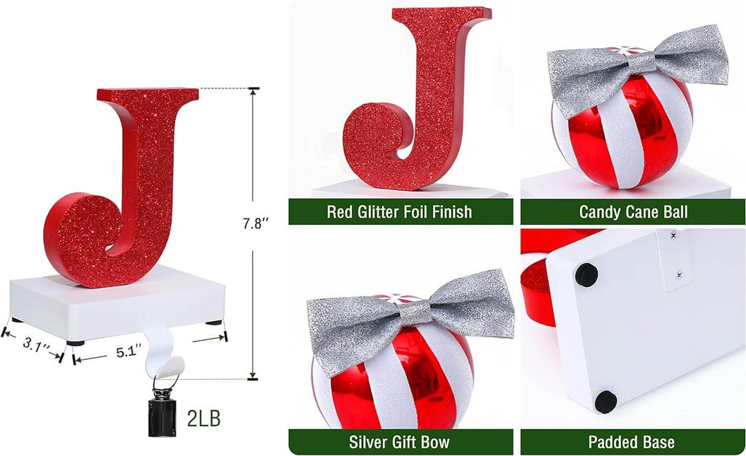 Posh Paper Christmas Stocking Hangers, Set of 3 with Letter JOY