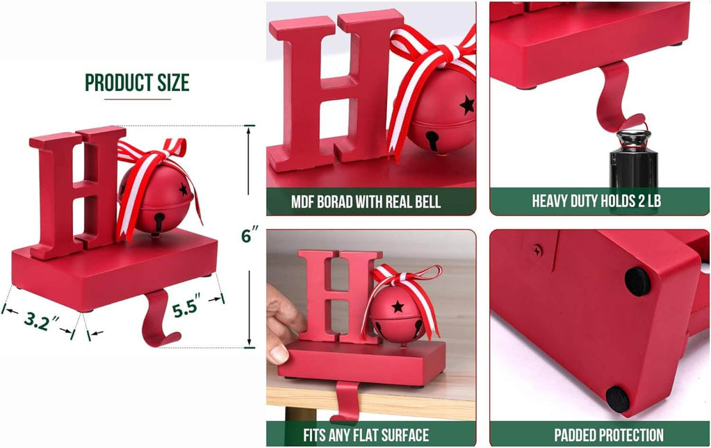 Posh Paper Christmas Stocking Holders, Pack of 3,  5 1⁄2“ x 5“, 2lbs On Each Hook