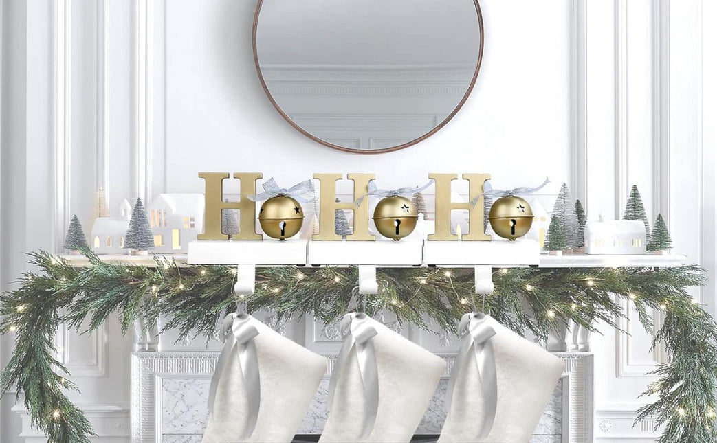Posh Paper Christmas Stocking Holders for Mantle, Fireplace- Pack of 3