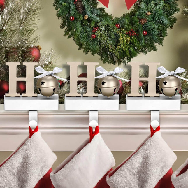 Posh Paper Christmas Stocking Holders for Mantle, Fireplace- Pack of 3
