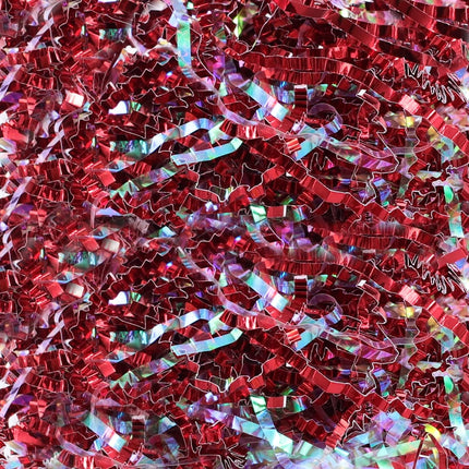 Christmas Red Crinkle Paper Shredded Holiday Gift Basket Filler, 1 LB