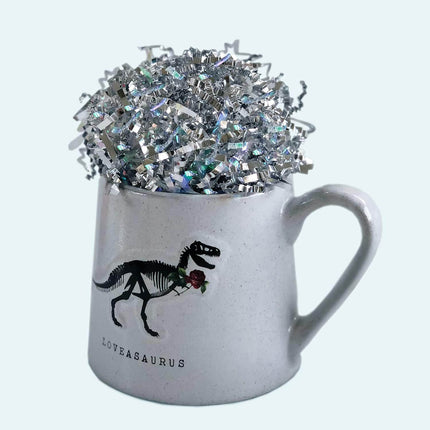Metallic Silver Crinkle Paper Shredded Gift Basket Filler, 1 LB