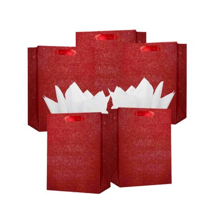 Posh Paper Red Glitter Gift Bags Christmas Valentines Day
