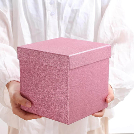 Posh Paper Gift Boxes, Christmas Gift Boxes, Pink - Pack of 5