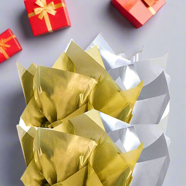 Gold & Silver Tissue Paper, Set of 60