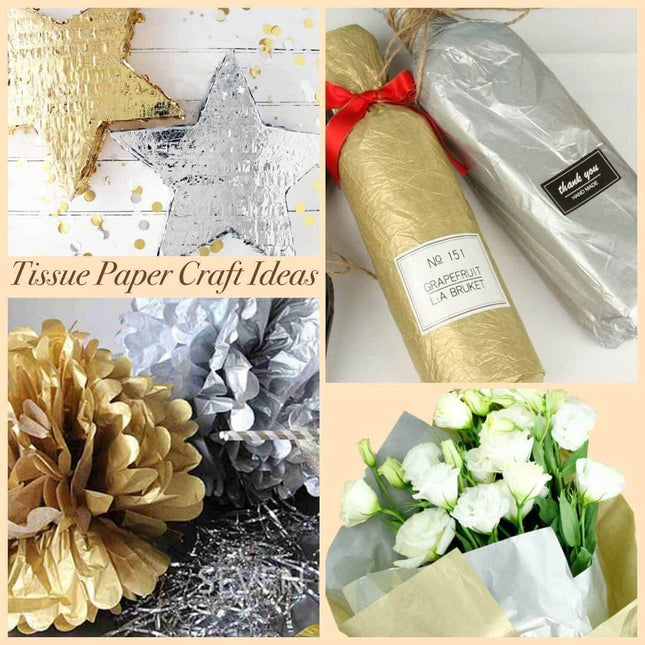 Gold & Silver Tissue Paper, Set of 60