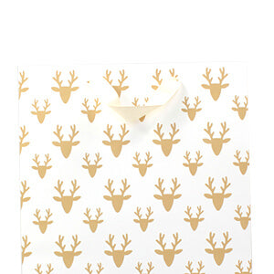 Posh Paper Gold Gift Bags Reindeer Detail