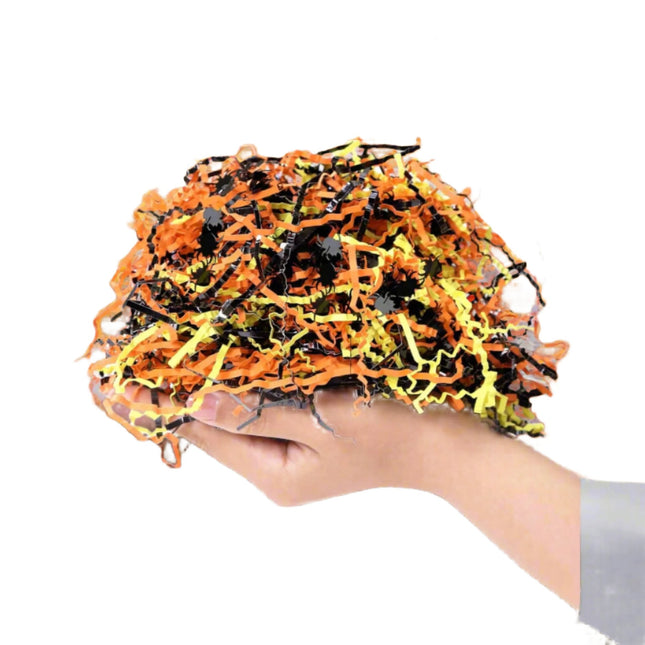 Posh Paper Halloween Themed Crinkle Paper, Matallic Spider Crinkle Cut Paper Filler