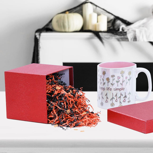 Posh Paper Halloween Themed Crinkle Paper, Pumpkin Faces Matallic Crinkle Shredded Paper