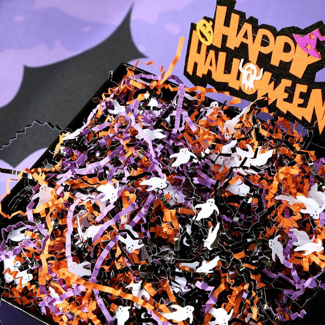 Posh Paper Halloween Themed Crinkle Paper, Spooky Ghost Crinkle Cut Paper