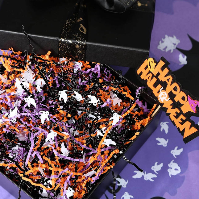 Posh Paper Halloween Themed Crinkle Paper, Spooky Ghost Crinkle Cut Paper