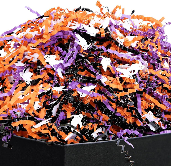Posh Paper Halloween Themed Crinkle Paper, Spooky Ghost Crinkle Cut Paper