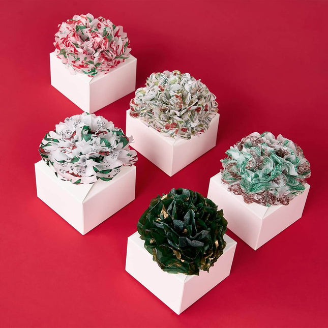 Posh Paper Bulk Tissue Paper, 20" x 14", Pack of 100, Christmas Red Green