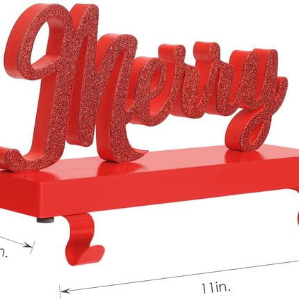 Red "MERRY" Christmas Stocking Holders, Pack of 2