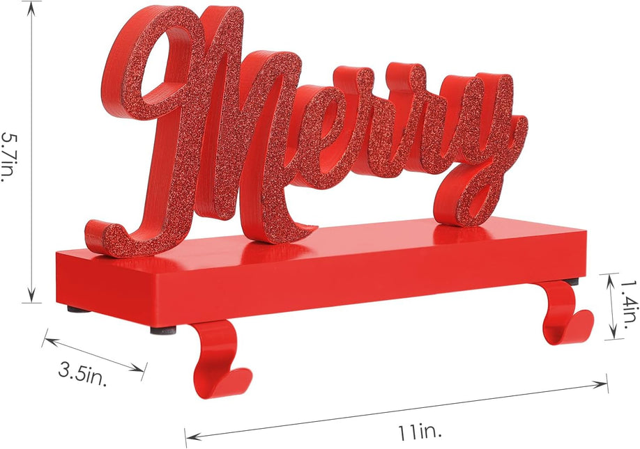 Red "MERRY" Christmas Stocking Holders, Pack of 2