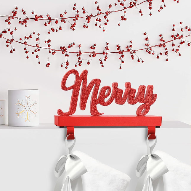 Red "MERRY" Christmas Stocking Holders, Pack of 2