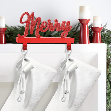 Red "MERRY" Christmas Stocking Holders, Pack of 2