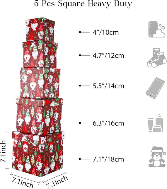 Santa Claus Christmas Nesting Gift Box, Set of 5
