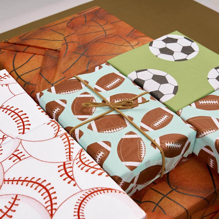 Posh Paper 100 Sheet Sports Ball Pattern Tissue Paper 14 x 20 Inches