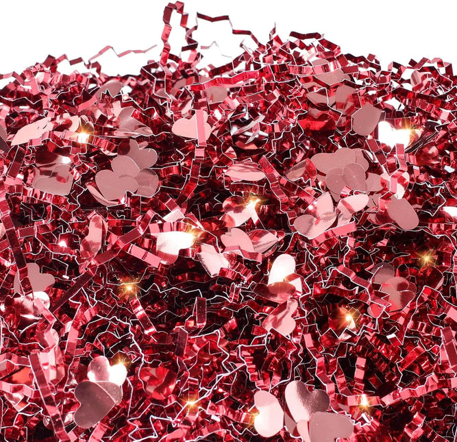 Valentine's Day Crinkle Paper Shredded Gift Basket Filler, 1 LB